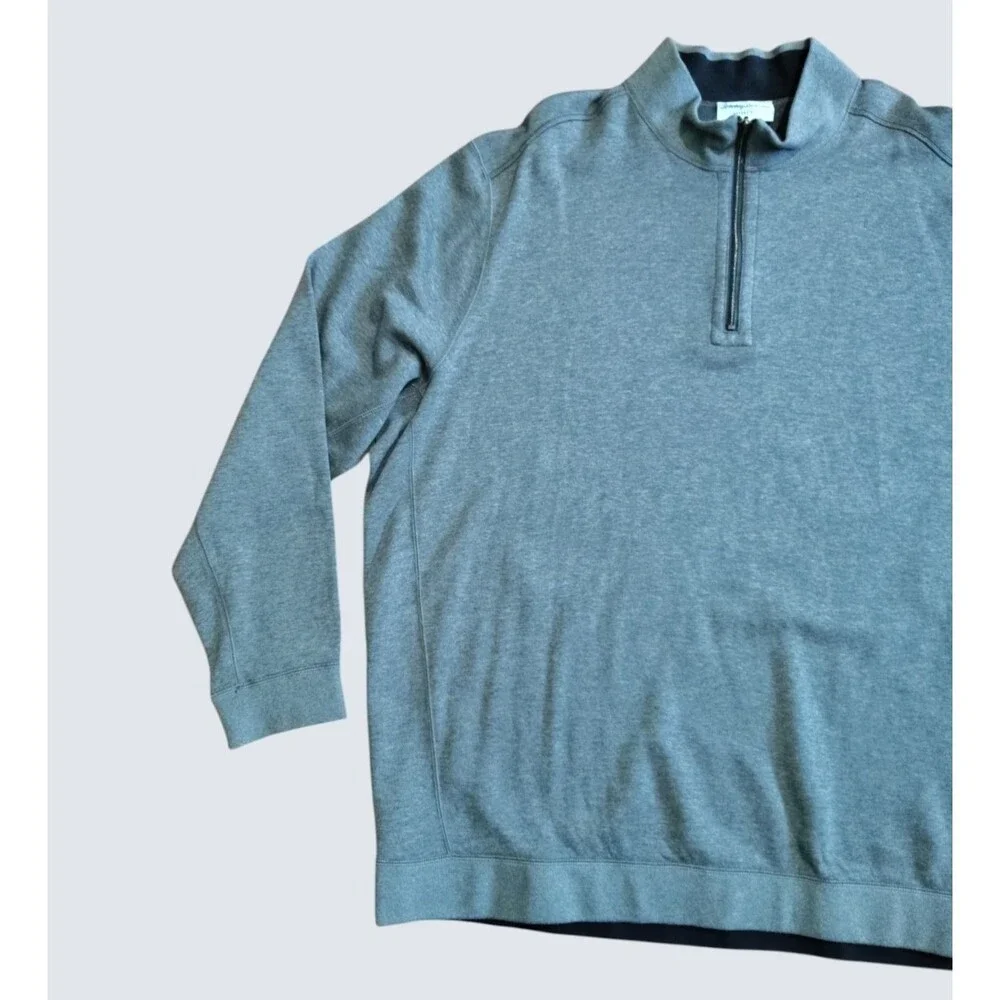 Tommy Bahama Reversible 1/4 Zip Pullover Gray Size 4XLT